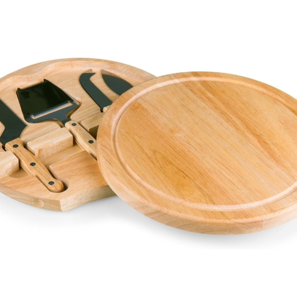 Wooden Cheese Board with Knives Set